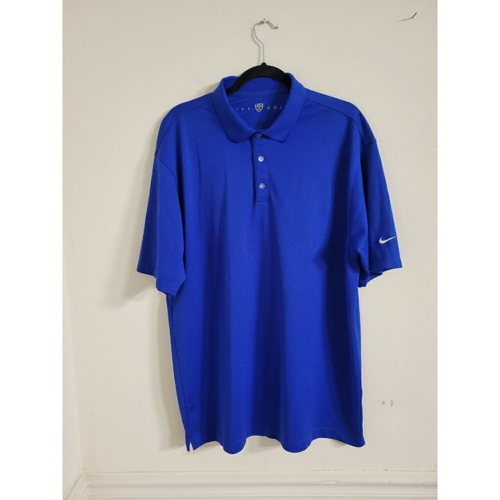 Nike Men’s Golf Royal Blue Short Sleeve Mock Neck Champions Run UV Shirt XL